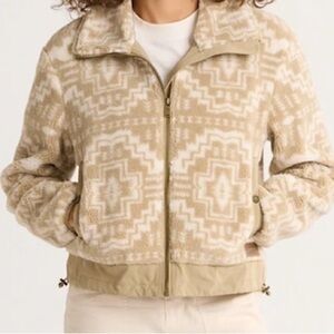 Pendleton Tan and Cream Patterned Teddy Jacket